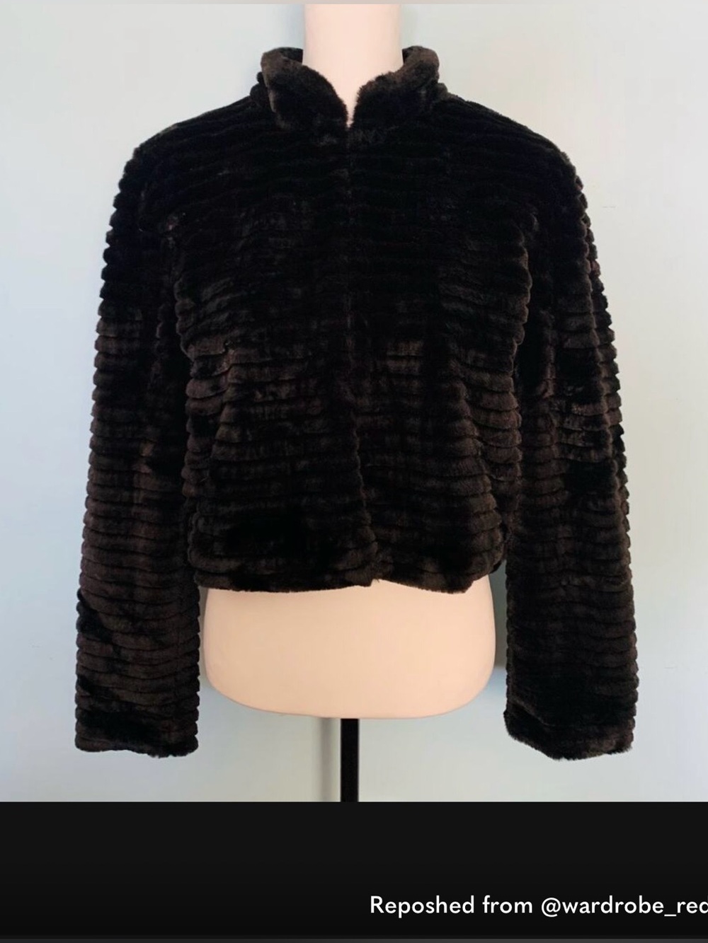Betsey Johnson Black Faux Fur Cropped Jacket